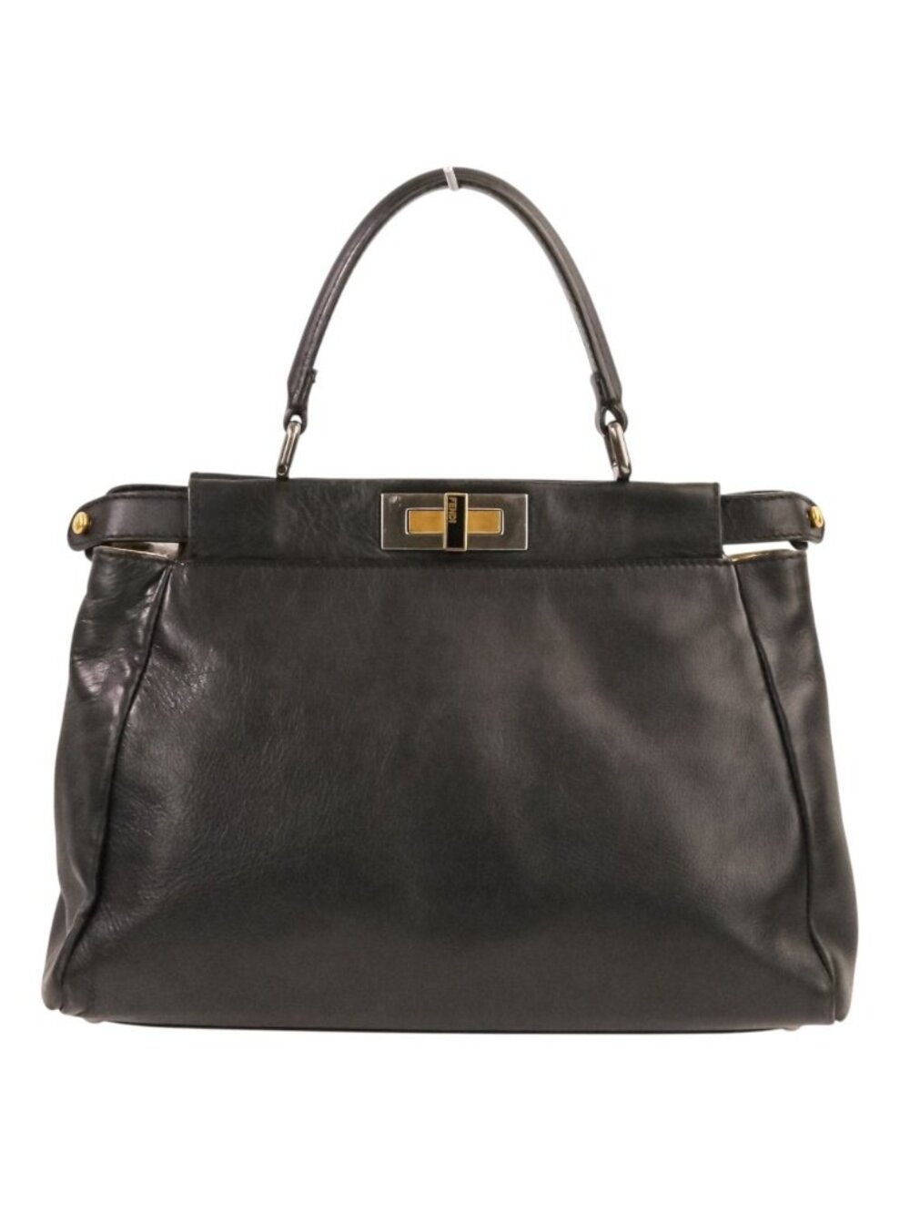 Fendi Peekaboo Medium 2-Way Leather Shoulder Bag Black